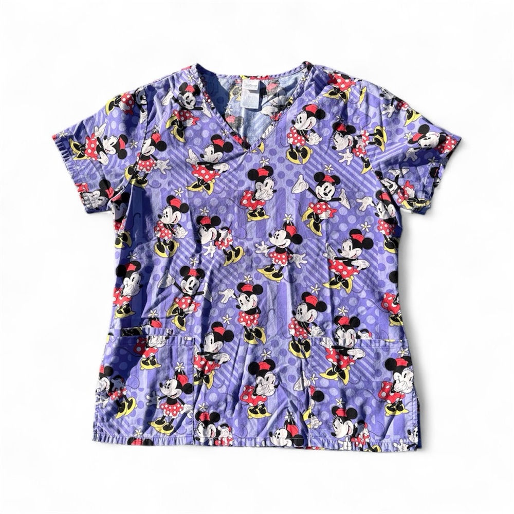 Disney Minnie Mouse Light Purple Scrub Top